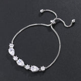 Teardrop CZ Adjustable Bracelet for Wedding Bridal