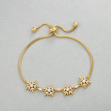 Sparkly Cubic Zirconia Snowflake Bracelet for Women - Christmas Jewelry