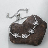Sparkly Cubic Zirconia Snowflake Bracelet for Women - Christmas Jewelry
