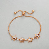 Sparkly Cubic Zirconia Snowflake Bracelet for Women - Christmas Jewelry