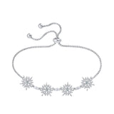 Sparkly Cubic Zirconia Snowflake Bracelet for Women - Christmas Jewelry