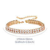 CZ Crystal Bridal Tennis Bracelet - Double Row Round Cubic Zirconia