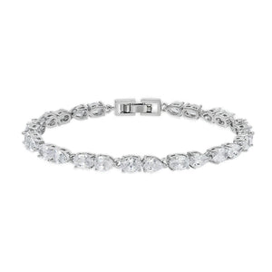Oval & Pear CZ Sparkly Wedding Bracelet for Bride