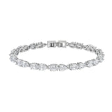 Oval & Pear CZ Sparkly Wedding Bracelet for Bride