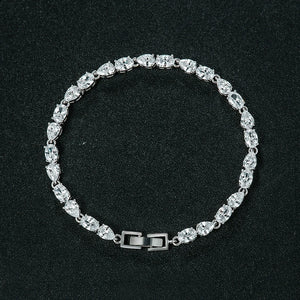 Oval & Pear CZ Sparkly Wedding Bracelet for Bride