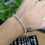 Oval & Pear CZ Sparkly Wedding Bracelet for Bride