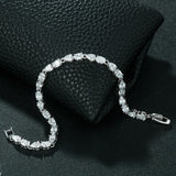 Oval & Pear CZ Sparkly Wedding Bracelet for Bride