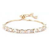 Teardrop & Round CZ Toggle Bracelets for Wedding Party