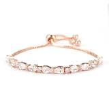 Teardrop & Round CZ Toggle Bracelets for Wedding Party