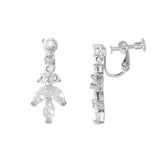 Elegant CZ Crystal Clip Earrings for Women