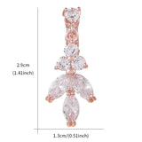 Elegant CZ Crystal Clip Earrings for Women