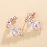 Elegant CZ Crystal Clip Earrings for Women