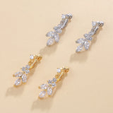 Elegant CZ Crystal Clip Earrings for Women