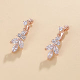 Elegant CZ Crystal Clip Earrings for Women