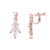 Elegant CZ Crystal Clip Earrings for Women