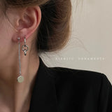 WEIYUE S925 Sterling Silver Asymmetric Tassel Earrings