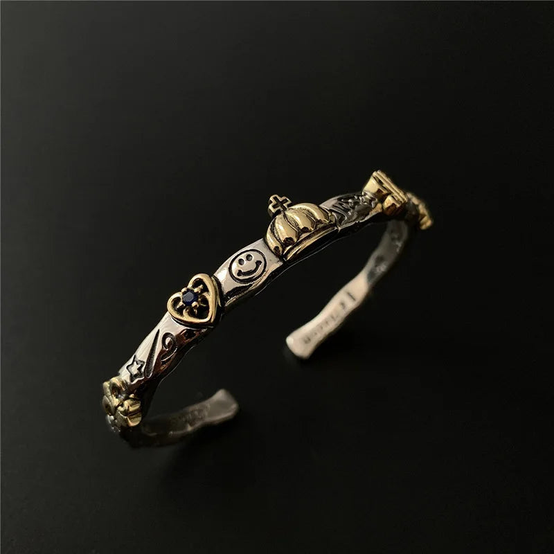 WEIYUE Sweet Heart Crown Bracelet Smiley Hand Jewelry Party Gift