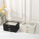 Green Leather Jewelry Box Earring Ring Bracelet Storage Organizer