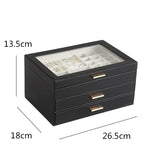 Green Leather Jewelry Box Earring Ring Bracelet Storage Organizer