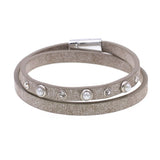 2-Layer Leather Bracelet with Stars Crystal for Women Bohemian Style