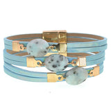 7 Colors Stone Bracelet for Women Magnet Charm Leather Bracelets