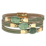 7 Colors Stone Bracelet for Women Magnet Charm Leather Bracelets