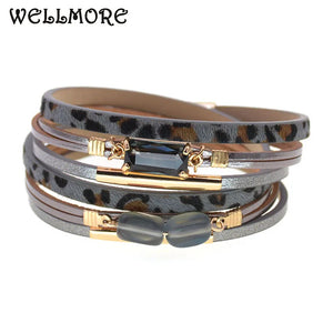 BOHEMIA Horse Fur Bracelets for Women Men's Multiple Layers Wrap Couple Jewelry