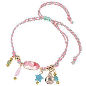 Bohemia Anklets for Women 8 Colors Rope Chain Charm Stone Star Anklet Bracelet