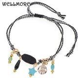 Bohemia Anklets for Women 8 Colors Rope Chain Charm Stone Star Anklet Bracelet