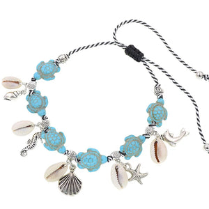 Bohemia Rope Chain Stone Tortoise Anklet Bracelet Foot Jewelry