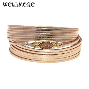 Leather Charm Bracelets for Couples 6 Sizes