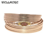 Leather Charm Bracelets for Couples 6 Sizes