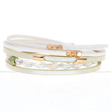 Colorful Leather Bracelets with Crystal Charm for Women