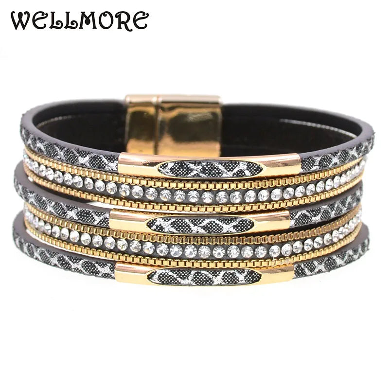 Leather Bracelets for Women 5 Colors 3 Sizes