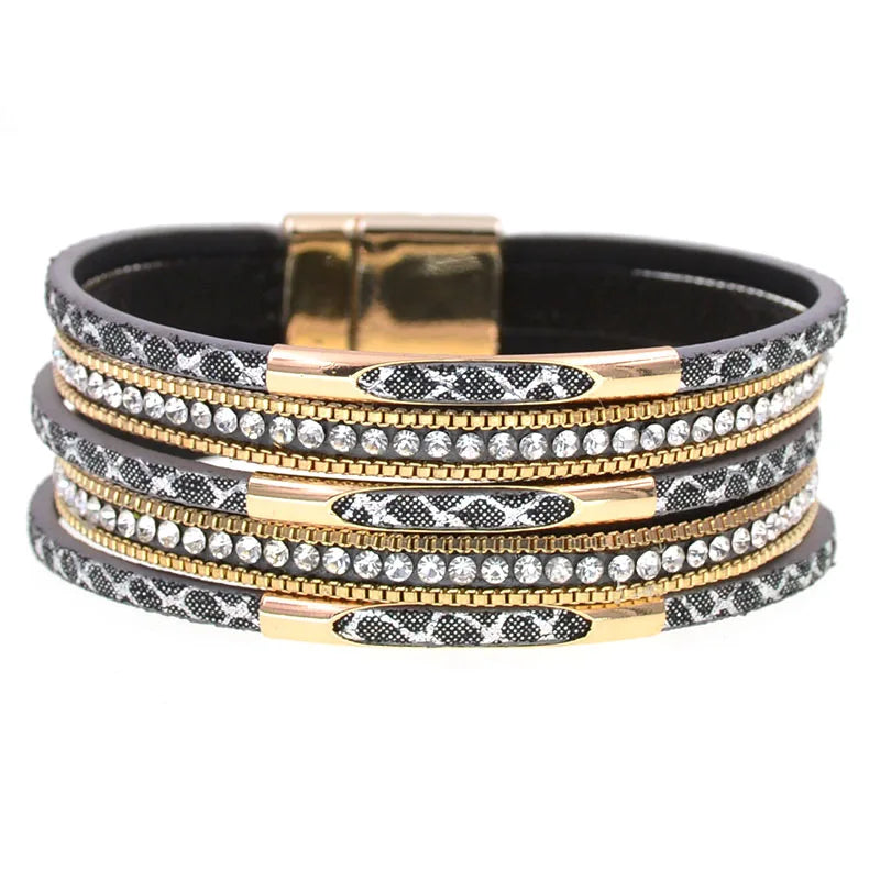 Leather Bracelets for Women 5 Colors 3 Sizes