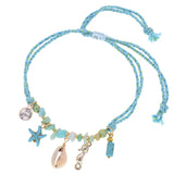 Bohemia Anklets for Women Starfish Shells Stones Beach Party Charm Ankle Bracele