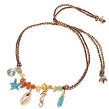 Bohemia Anklets for Women Starfish Shells Stones Beach Party Charm Ankle Bracele