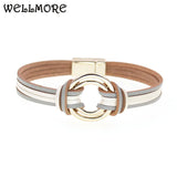Charm Leather Bracelets for Women & Men Multiple Layers Wrap Bracelets