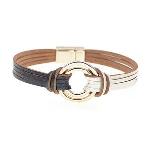 Charm Leather Bracelets for Women & Men Multiple Layers Wrap Bracelets