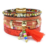 Bohemian Leather Bracelet Women's Charm Bracelet 5 3 Size