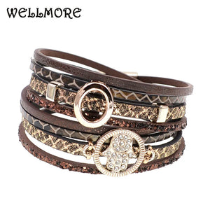 Leather Wrap Bohemian Bracelet for Women