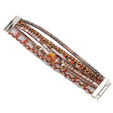 Bohemia Brown Beaded Charm Bracelet for Women