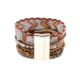 Bohemia Brown Beaded Charm Bracelet for Women