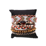 Bohemia Brown Beaded Charm Bracelet for Women