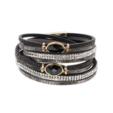 Bohemian Glass Leather Bracelets for Women