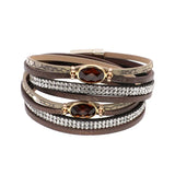 Bohemian Glass Leather Bracelets for Women