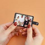 Personalized Mini Leather Photo Alum Keychain