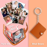 Personalized Mini Leather Photo Alum Keychain