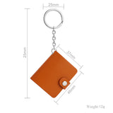Personalized Mini Leather Photo Alum Keychain