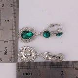 Rhinestone Tear Drop Clip on Earrings for Women Wedding